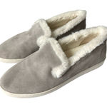 Birdies  Women's 9.5 The Swift‎ Suede Faux Fur Lined Shoes Dove Gray Casual Photo 0