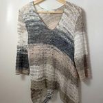 Curio Ny Beach Sweater XL Long Sleeve Open Weave Ribbon Muted Lagenlook Gauze Photo 0