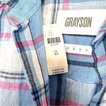 Grayson Threads The Hero 100% Linen Blue Plaid Button Down Top Anthropologie Photo 2