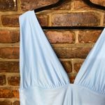 J.Crew New Baby Light Blue Plunge One-Piece Swim Bathing Suit Women's Size 24 Photo 2