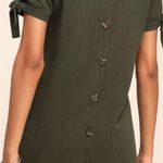 LuLu’s Linen Blend Olive Green Women's Dress Size M Photo 9