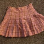 Pink plaid pleated high waist school girl skirt size small Photo 3