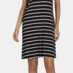 Women's Time and Tru Black & White Striped Sleeveless Dress S Photo 1