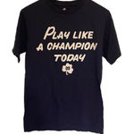 Majestic  Notre Dame play like a champion navy blue short sleeve tshirt small Photo 0