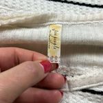 Free People  striped thermal waffle knit long sleeved top size medium Photo 3