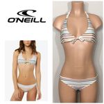 O'Neill O’Neill earth tone stripe bikini set. XS. NWT Photo 1