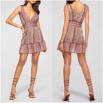 Ramy Brook  Zig-Zag Cami Knit Ruffle Mini Dress Size 6 Soho Multi Photo 1