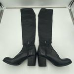 barney's new york Black Soft Leather Pull On Over The Knee Boots Size 40 Photo 4