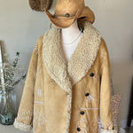 Driftwood NWT Driftwoold Tan faux suede Double Breasted Sherpa lined Jacket large Photo 0