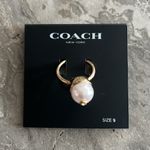 Coach  Gold Pearl Ring with Signature “C” Size 9 New w/Tag Photo 4