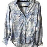 Abercrombie & Fitch linen boyfriend button up top blue tie dye women’s size S Photo 0