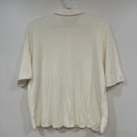 Barefoot Dreams  CozyChic Ultra Lite Short Sleeve Shirt Ivory Soft Button Collar Photo 6