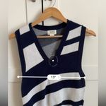 Anthropologie  Maeve V neck sweater vest blue and white size small Photo 6