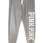 Victorias Secret Pink Jogger Sweatpants S Gray Logo Lounge Sporty Casual Y2K Photo 0
