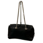 Furla Black Leather Shoulder Bag with Silver Chain Strap EUC Photo 6