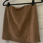 Wild Honey Faux Suede Camel Tan Taupe Mini Skirt Juniors Size M/Women’s XS/S Photo 0