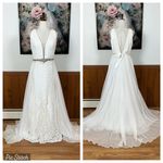 Beautiful Nina Canacci Chiffon over Lace Wedding Gown! White Size 18 Photo 1