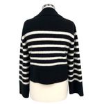 J.Crew  Striped Supersoft Sweater Textured Black White Size XS Photo 7
