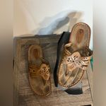 Earth Origins Tan Leather “Rita” Style Flip Flop Thong Sandals Slides Women 8M Photo 5
