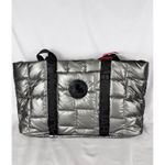 Pajar Canada Quilted Metallic Silver Tote Bag Travel Weekender Photo 7