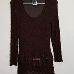 Brown Lace Y2K Fashion Shirt with Belt design  Photo 0