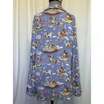 Nick & Nora  Women's Large Purple Dogs Long Sleep Pajama Top Shirt Photo 1