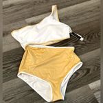 Victoria's Secret  White And Gold One Shoulder Cutout Swimsuit Photo 4