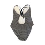 La Blanca  Pinstripes Keyhole Plunge One-Piece Swimsuit size 10 Photo 2