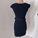 Milly  of New York Navy Cableknit Chain Belt Dress Photo 1