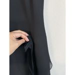 Loft Ann Taylor Little Black Dress Size 2 Flower Applique Ruffled Tiered Hem Photo 9