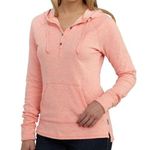 Carhartt Women's Fresh Peach Heather Pondera hooded Henley Shirt size medium Photo 0
