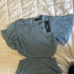 Lulus New  Deep in my heart slate blue Swiss Dot cut out maxi dress  size small Photo 6