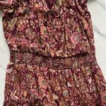 Halogen  Lace-Up Front Tiered Maxi Dress Long Sleeve Gold Floral Romantic Sz XXL Photo 6