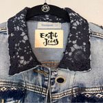 Desigual  DENIM JACKET SWEATER LONG SLEEVES EMBROIDERED COLORFUL LORAL Sz 36 Photo 11