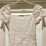 SheIn  LWD White Textured Mini Dress Ties in front off or on shoulder Dainty Photo 6