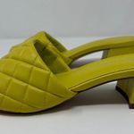 Marc Fisher Carsten Quilted Slip On Kitten Heels Shoes Women's 7.5 M Yellow NWOB Photo 5