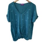 Laha'ole Hawaii Naupaka 100% Organic Cotton Front Twist Knot V Photo 1