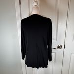 Carolyn Taylor  Black Ribbed Button Front Cardigan XL Classic Work Layer Photo 2