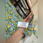 ASOS swimsuit kaftan coverup long maxi dress print shoulder cutout mint hearts Photo 7