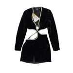 PatBO Cut Out Mini Dress With Rhinestone Trim in Black Black Size 2 Photo 1