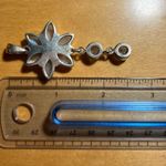 Sterling Silver Vintage Natural Moonstone Flower Dangle 925  Pendant Photo 11