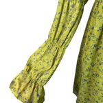 Wild Fable  Medium Mini Dress Floral Lined Long Sleeve Sweetheart Neckline Green Photo 3