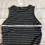 Forever 21 NWT Black and White Stripes Ruched Sides Muscle Tee Photo 3