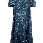 NEW Marchesa Notte Gown Womens 10 Sequin Embroidered Tulle Formal Maxi Dress Blue Photo 3