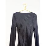 & Other Stories & Other Stories Open Back Midi Dress Size Small Black Satin Long Sleeve Cocktail Photo 4