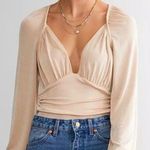 Free People NEW In Your Arms Bodysuit Beige NWT Size XS Minimalist Capsule Photo 1