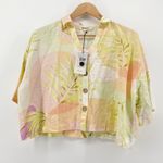 Rip Curl NEW NWT  Montego Bay Shirt Button Down‎ Palm Print Pastel Medium Photo 1
