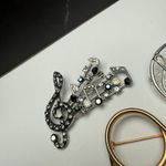 French Horn Musical Instrument, Music Note Brooch Pin Lot Of 4 Photo 12
