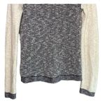 Loft Ann Taylor  Long Sleeve Waffle Block Crochet Pullover Sweater M Black White Photo 5