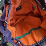 MYWALIT Crossbody Drawstring Stripe Purple Orange Green Leather Suede Purse Bag Photo 4